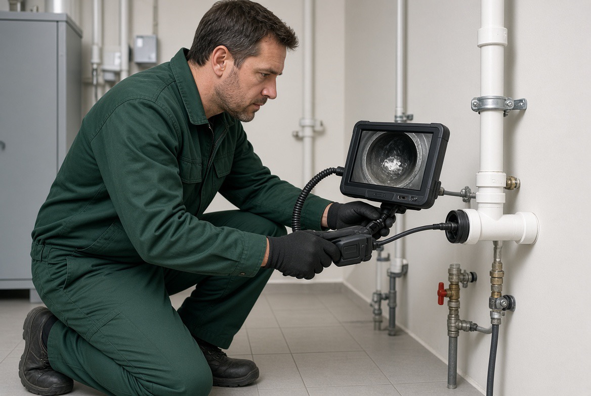 Rohrinspektion mit Kamera durch Weber Haustechnik